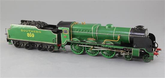 A scratch built O gauge 4-6-0 Southern Nelson Class The Lord Hood tender locomotive,